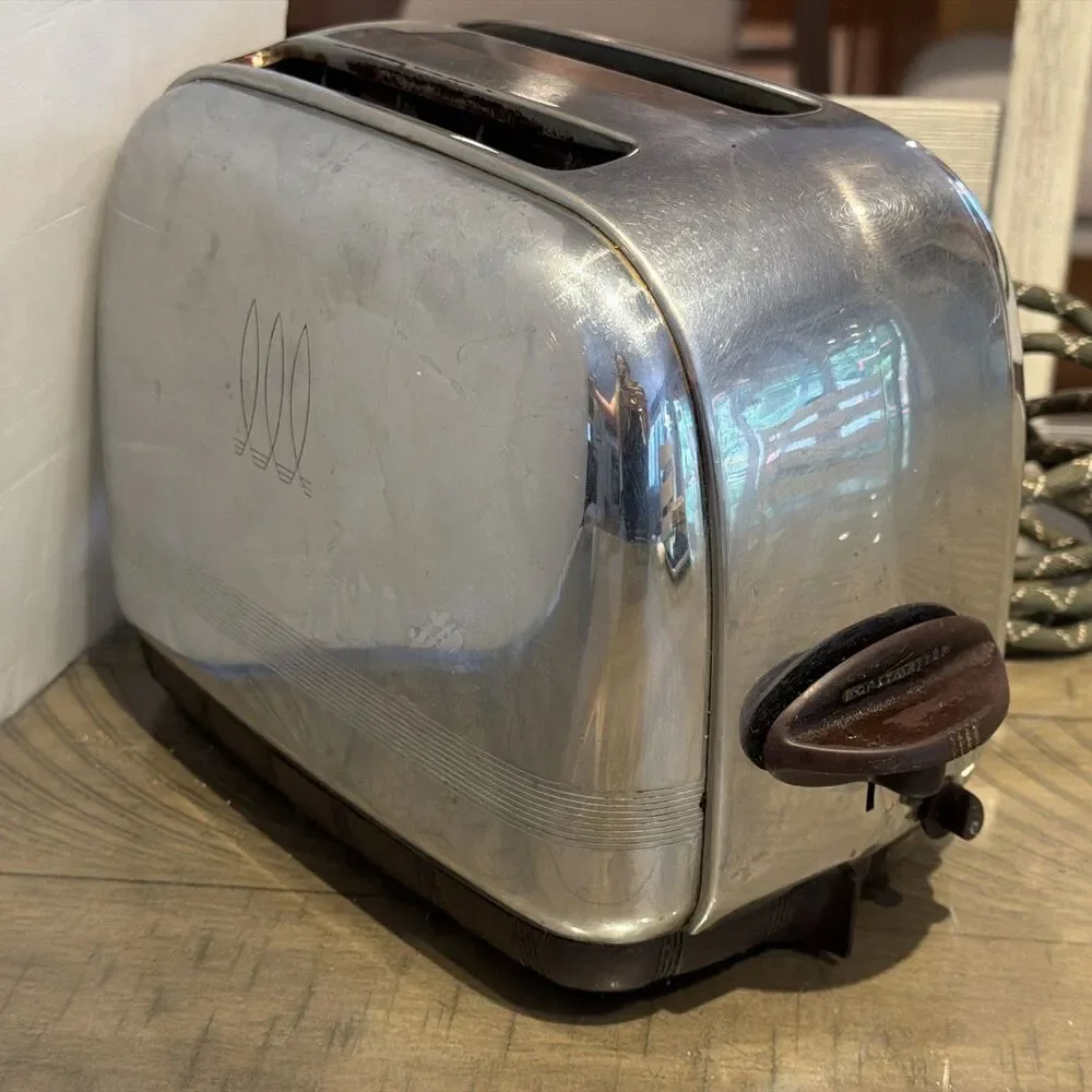 VTG Toastmaster Pop-Up Toaster IB12 Chrome 2 Slice MCM Retro Tested Works